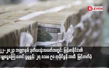 Embedded thumbnail for ၂၀၂၂-၂၀၂၃ ဘဏ္ဍာနှစ် ဒုတိယသုံးလပတ်အတွင်း မြန်မာနိုင်ငံ၏ ပျမ်းမျှငွေကြေးဖောင်းပွမှုနှုန်း ၂၇ ဒသမ ၉၈ ရာခိုင်နှုန်းအထိ မြင့်တက်ခဲ့