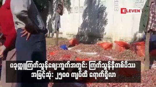 Embedded thumbnail for ကြက်သွန်နီတစ်ပိဿာအမြင့်ဆုံး ကျပ် ၂၅၀၀ အထိရောက်ရှိ