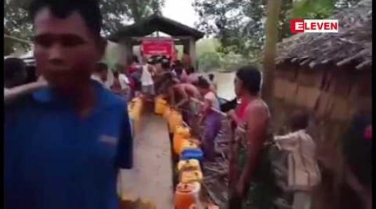 Embedded thumbnail for ပြင်စလူမြို့ ပင်လယ်ကမ်းနီးကျေးရွာများတွင် သောက်သုံးရေများ ရှားပါး ပြတ်လပ်နေမှုအား Eleven Media Group နှင့် စေတနာရှင် အလှူရှင်များ ရေလှူဒါန်းမှု အစီအစဉ်အရ စက်လှေများဖြင့် သွားရောက် ရေလှူဒါန်း