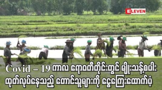 Embedded thumbnail for Covid – 19 ကာလ စိုက်ပျိုးရေးကဏ္ဍဖွံဖြိုးရေးလုပ်ငန်းများမကျဆင်းစေရန် ဧရာဝတီတိုင်းမှမျိုးသန့်စပါးထုတ်လုပ်နေသည့် တောင်သူများကို ငွေကြေးထောက်ပံ့