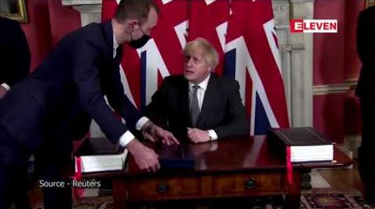 Embedded thumbnail for ဥရောပသမဂ္ဂနှင့် Brexit အလွန် ကုန်သွယ်ရေးသဘောတူစာချုပ်ကို ဗြိတိန်ဝန်ကြီးချုပ်လက်မှတ်ရေးထိုး 