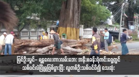 Embedded thumbnail for အနီးစခန်းရဲကင်းရှေ့တွင် သစ်ပင်လဲပြိုမှုဖြစ်ပွားပြီး လူတစ်ဦးသစ်ပင်ပိ၍ သေဆုံး